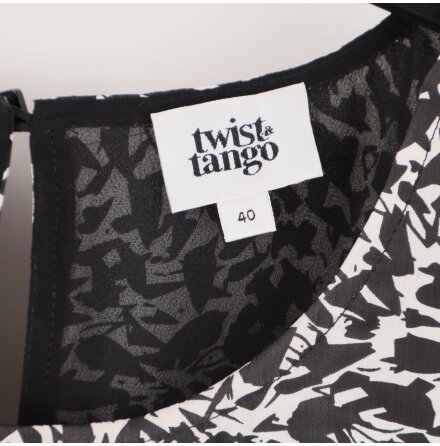 Twist Tango - Mnstrad satin klnning - Svart och Vit - Stl. 40