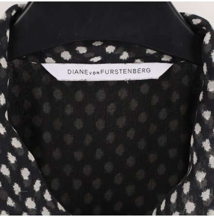 Diane von Furstenberg - Svart vit knytblus - stl. M