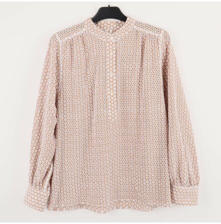 Arket - Blus med broderade blommer - Beige och Vit - Stl. 36