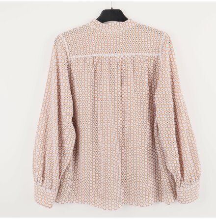 Arket - Blus med broderade blommer - Beige och Vit - Stl. 36