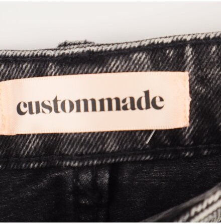 Custommade - Gr Jeanskjol med prlknappar - Stl. S 