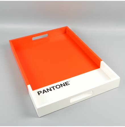 H&amp;M Home - Pantone - Rd och vit bricka i tr - 31x45cm