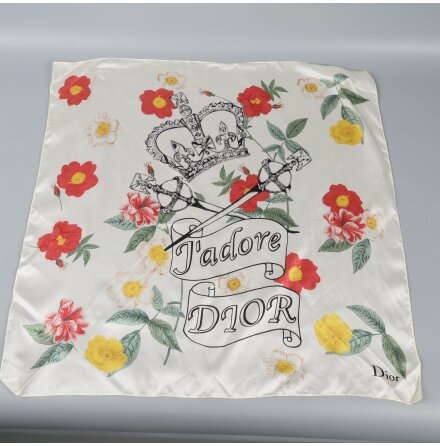 Dior - Scarf - Accessoar - Blommor - Premium Vintage
