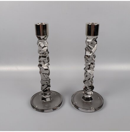 Orrefors - Lena Bergstrm - Carat - Ljusstakar - 24cm - 2st