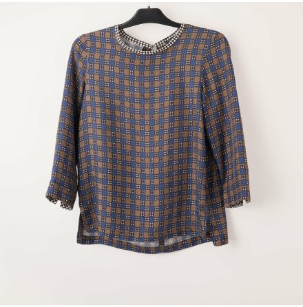 MaxMara - Mnstrad Topp med 3/4 dels rm