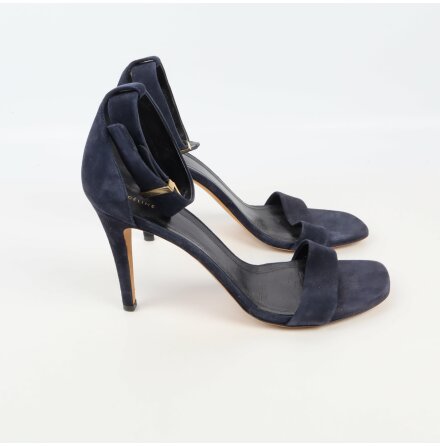 Celine - Mrkbla Mocka Hgklackade Skor - Stl. 39.5 