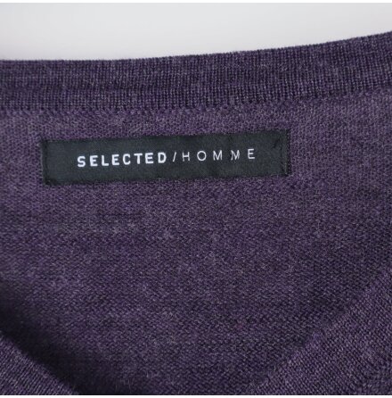 Selected - Mrklila stickad trja - stl. L