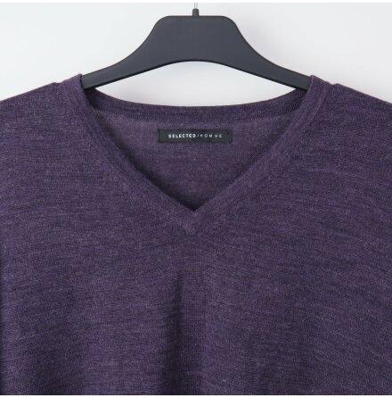 Selected - Mrklila stickad trja - stl. L