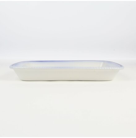 Upsala-Ekeby - Bl Blom - Upplggningsfat  - 28x19cm  