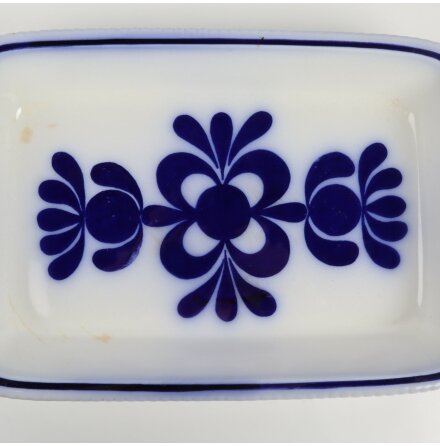 Upsala-Ekeby - Bl Blom - Upplggningsfat  - 28x19cm  