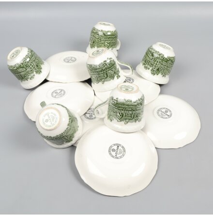 Adams - Kaffekoppar med fat - 6st - Real English ironstone