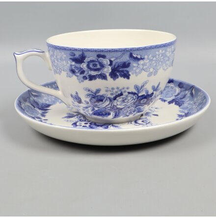 Spode - Blue Room Collection - Blue Rose - Jumbokopp med Fat