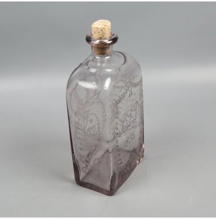 Antik Glasflaska med Naturkork - B.Y.D 1835 