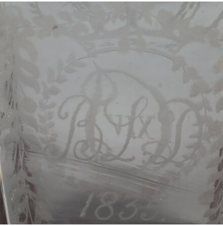 Antik Glasflaska med Naturkork - B.Y.D 1835 