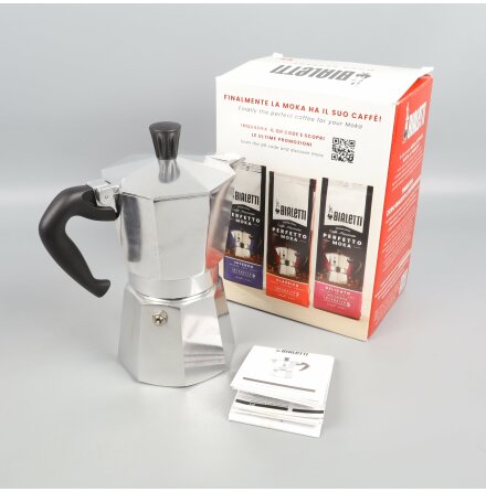 Bailetti - Moka Express- Kaffebryggare - 9.1 OZ - Silver - 270 ML