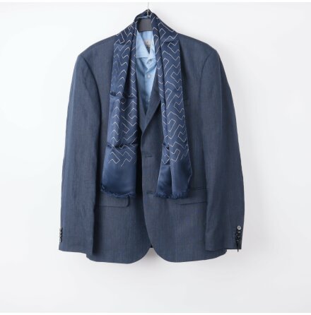 H&amp;M Mrkbl Linnekavaj Stl. 52 &amp; LA CHEMISE Bl Skjorta Stl. 40 &amp; Mrkbl/Vit Halsduk