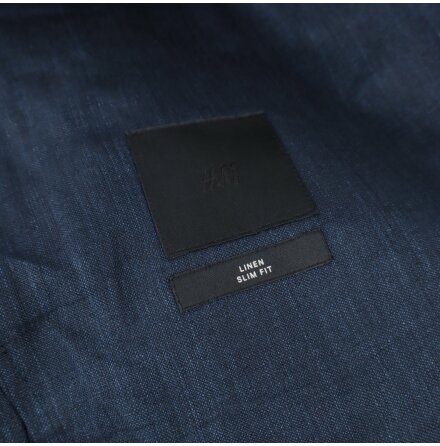 H&amp;M Mrkbl Linnekavaj Stl. 52 &amp; LA CHEMISE Bl Skjorta Stl. 40 &amp; Mrkbl/Vit Halsduk