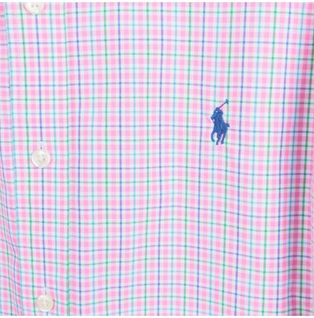 Ralph Lauren - Rosa rutig skjorta - stl. L/G