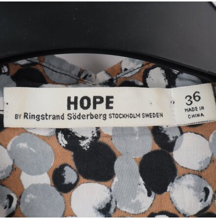 Hope - Brun mnstrad skjorta - stl 36