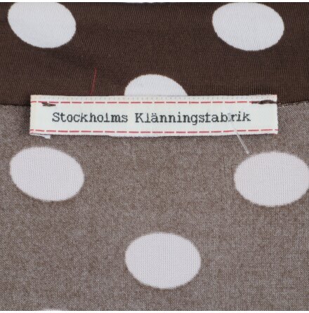 Stockholms Klnningsfabrik - Brun prickig Klnning - Stl. 44