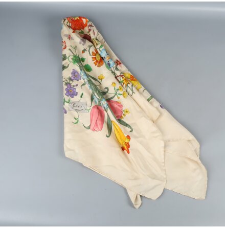 Gucci - Scarf - Flora - Siden - Premium Vintage