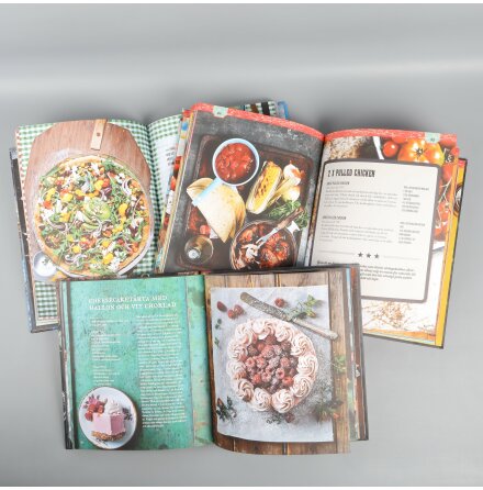 Bokpaket - Lena Sderstrm - Pizza, Hamburgare och Texmex, Cheesecakes &amp; Kladdkakor - 3st kokbcker - Mat &amp; Dryck