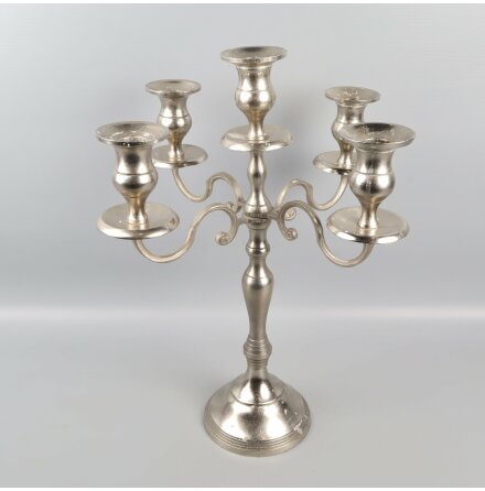 Kandelaber - 5-armad i tenn - 41cm