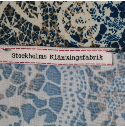 Stockholms Klnningsfabrik - Grn och Beige Mnstrad Klnning - Stl. 36/38 