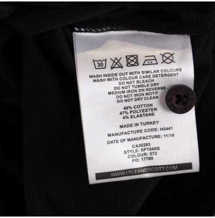 LYLE &amp; SCOTT - Golf Polo - Svart Piketrja - Stl. M 