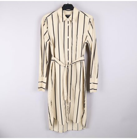 SOAKED - Beige och Svart Randig Skjortklnning - Stl. S