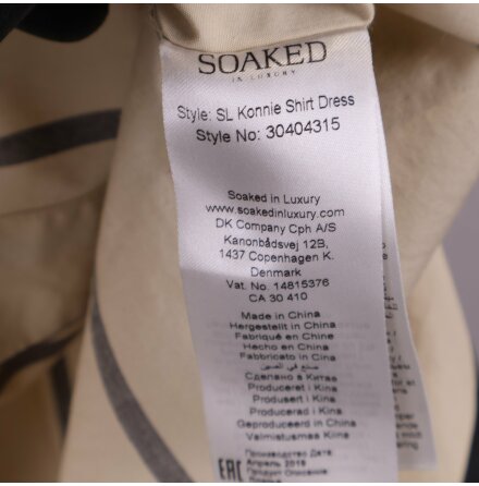 SOAKED - Beige och Svart Randig Skjortklnning - Stl. S
