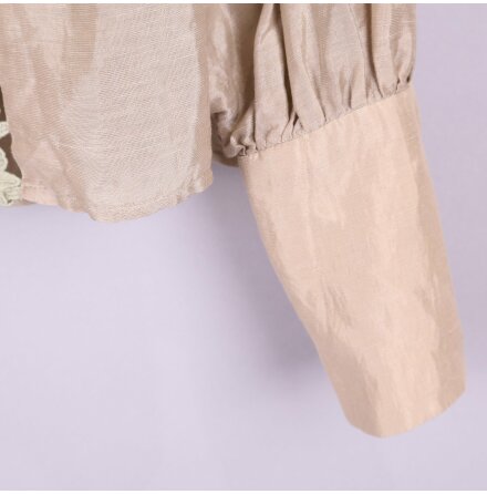 2NDDAY - Beige Blus med Broderi - Stl. 34