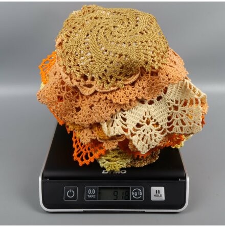 Virkad spetsmix - Gul/guld/orange/brun/beige - 918g