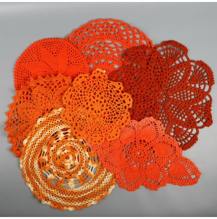 Virkad spetsmix - orange/gul - 860g
