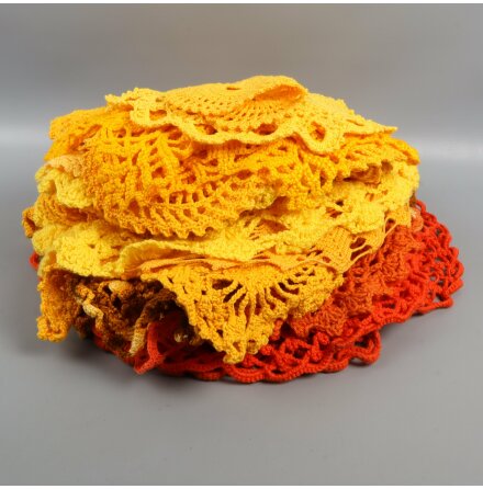 Virkad spetsmix - orange/gul - 860g