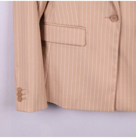 STOCKH LM - Beige och Vit Randig Kavaj - Stl. 34