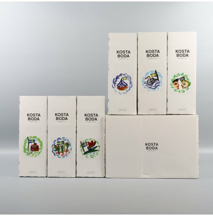 Kosta Boda - Ulrica Hydman-Vallien - Friendship - lglas - 6-pack