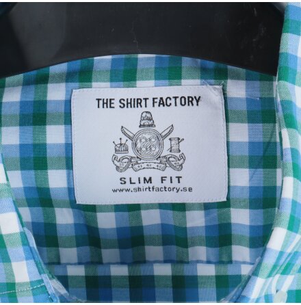 The Shirt Factory - Skjorta - Vit, Bl &amp; Grn