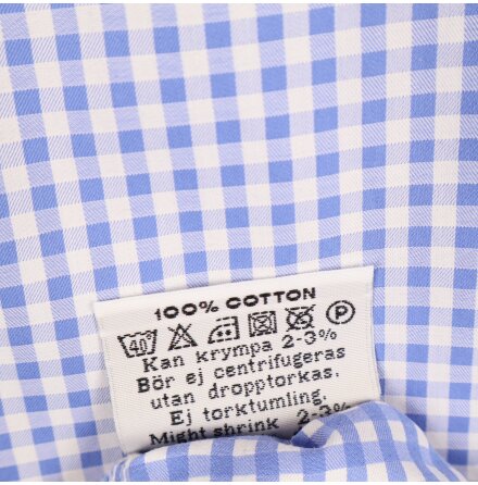 The Shirt Factory - Vit och Bl Rutig Skjorta - stl. 38