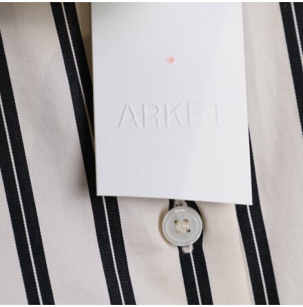 Arket - Randig poplinskjorta - Svart &amp; Vit - stl. 38