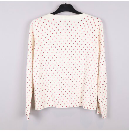 Tommy Hilfiger - Vit kofta med rda prickar - stl. M