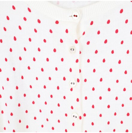 Tommy Hilfiger - Vit kofta med rda prickar - stl. M