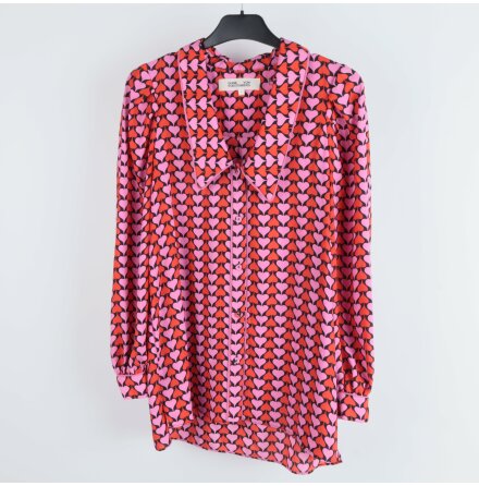 Diane Von Furstenberg - Rosa mnstrad blus - stl. S (4)