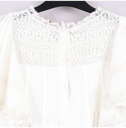 Vanessabruno - Vit Blus med Broderi - Stl. 38 