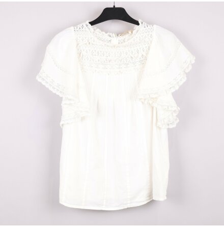 Vanessabruno - Vit Blus med Broderi - Stl. 38 