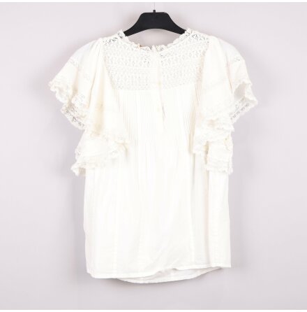 Vanessabruno - Vit Blus med Broderi - Stl. 38 