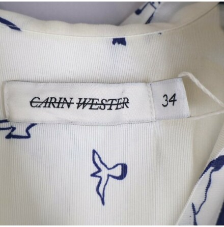 Carin Wester - Vit och Bl Klnning - stl. 34