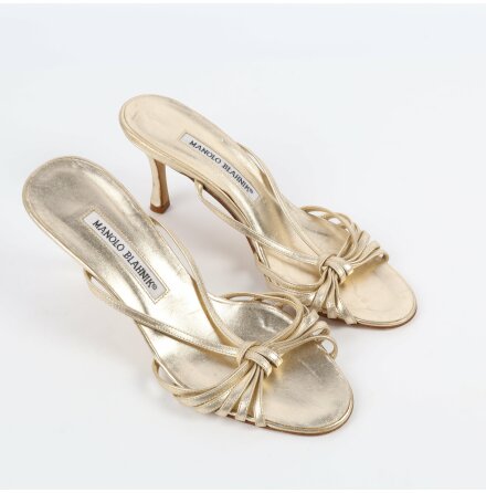 Manolo Blahnik - Pumps - Slip in - Guld - Premium Vintage