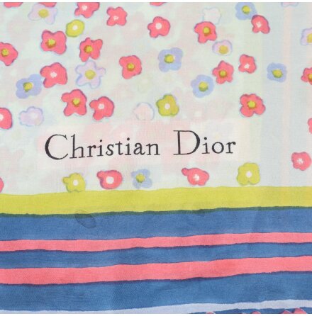 Christan Dior - Scarf - Blommor - Siden - Premium Vintage