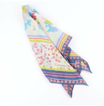 Christan Dior - Scarf - Blommor - Siden - Premium Vintage